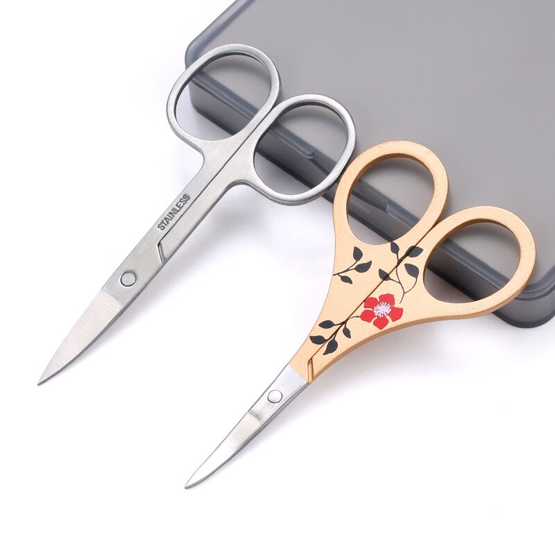 Tijeras profesionales doradas para cutículas de uñas, hipoalergénicas, doradas, afiladas, curvadas, para manicura y pedicura