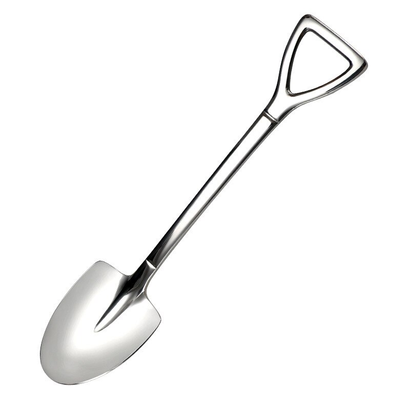 Stainless Steel Iron Teaspoon Watermelon Scoop Net Red Dessert Ice Cream Scoop Household Coffee Spoon Tableware: Silver