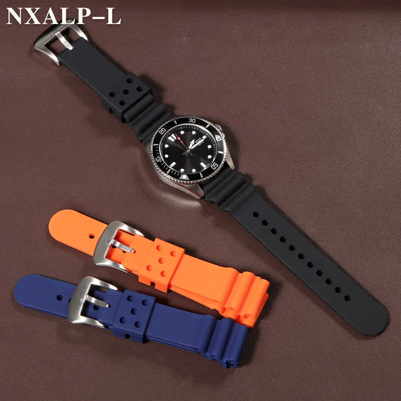 20mm 22mm Bracelet de montre en Silicone pour Seiko SKX007 SKX009 plongée 007 SRP777J1 Prospex Bracelet de montre hommes femmes Bracelet de Sport étanche