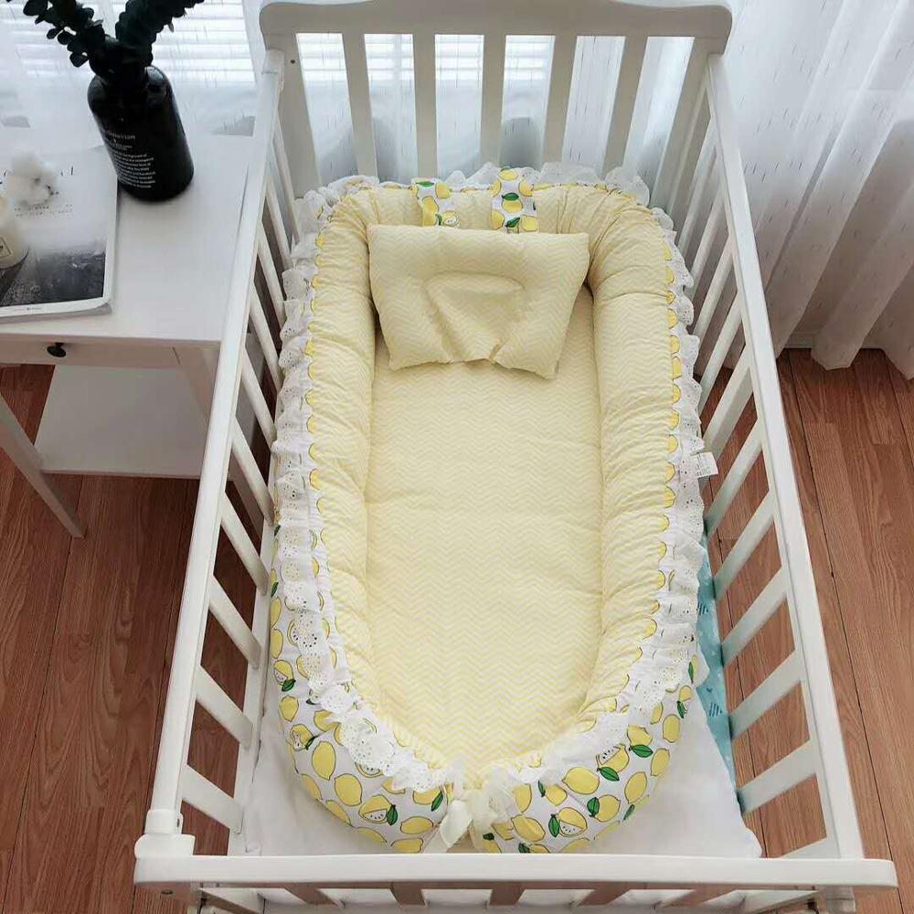 Bærbar barneseng anti-tryk spædbarn rejserede seng foldbar bionisk seng til nyfødte baby seng bassinet kofanger baby kravlegård