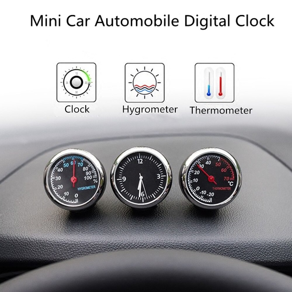 Miniauto auto digitaalinen kello autokello autojen lämpömittari kosteusmittari koristeellinen koristekello autotarvikkeissa