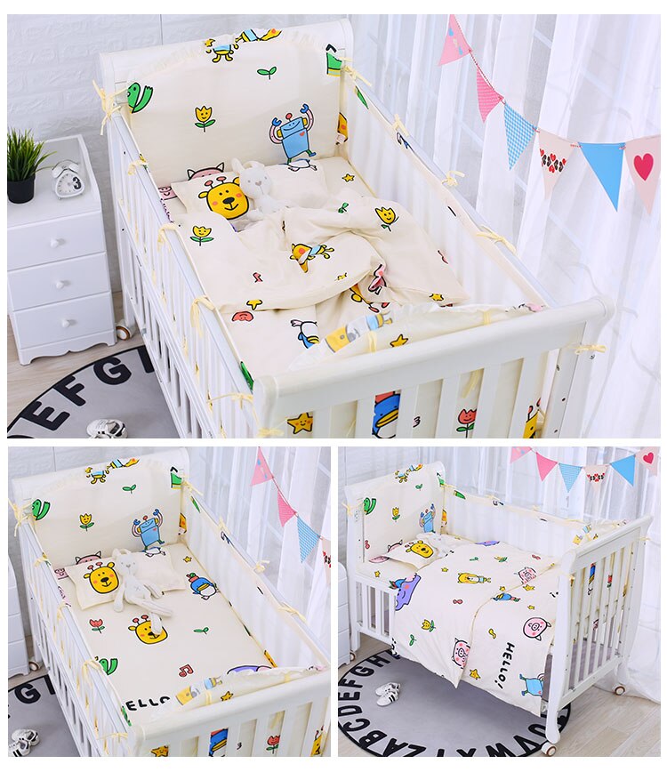 Dinosauro Maglia di Cotone Cirb Paraurti di Sicurezza e di Collisione Letto Fodera Removibile e Lavabile con Cerniera Traspirante Culla Imbottiture E Paraurti: Radura