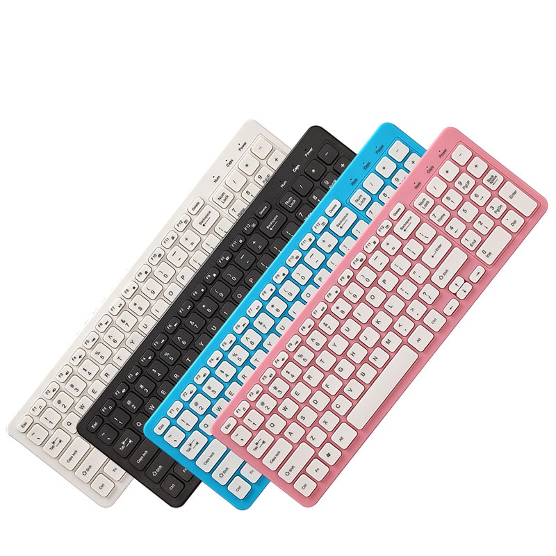 Ultra tynn bærbar standard 96-- nøkkel trådløst bluetooth-tastatur for ipad iphone mac pc (hvit svart blå rosa)