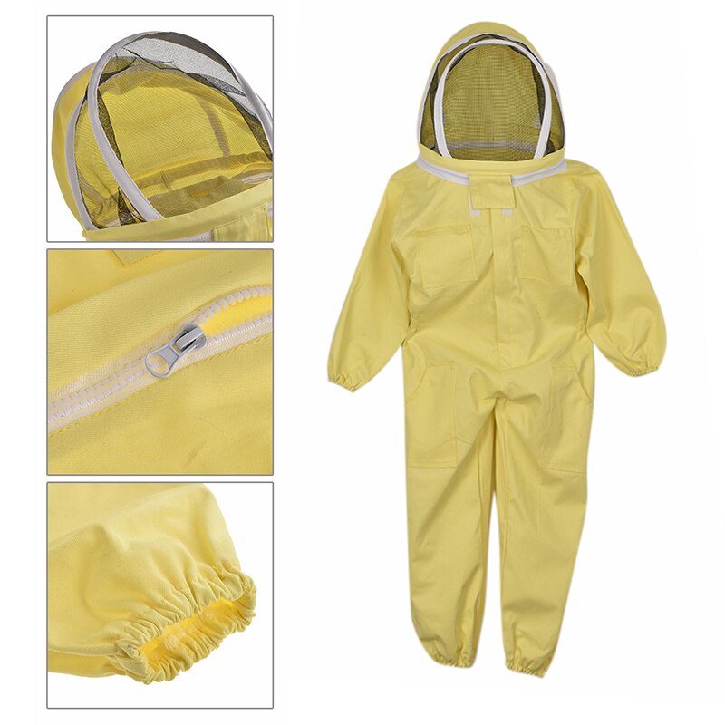 Ventileret biavl tøjdragt gul bomulds børnejakke jumpsuit biavl udstyr