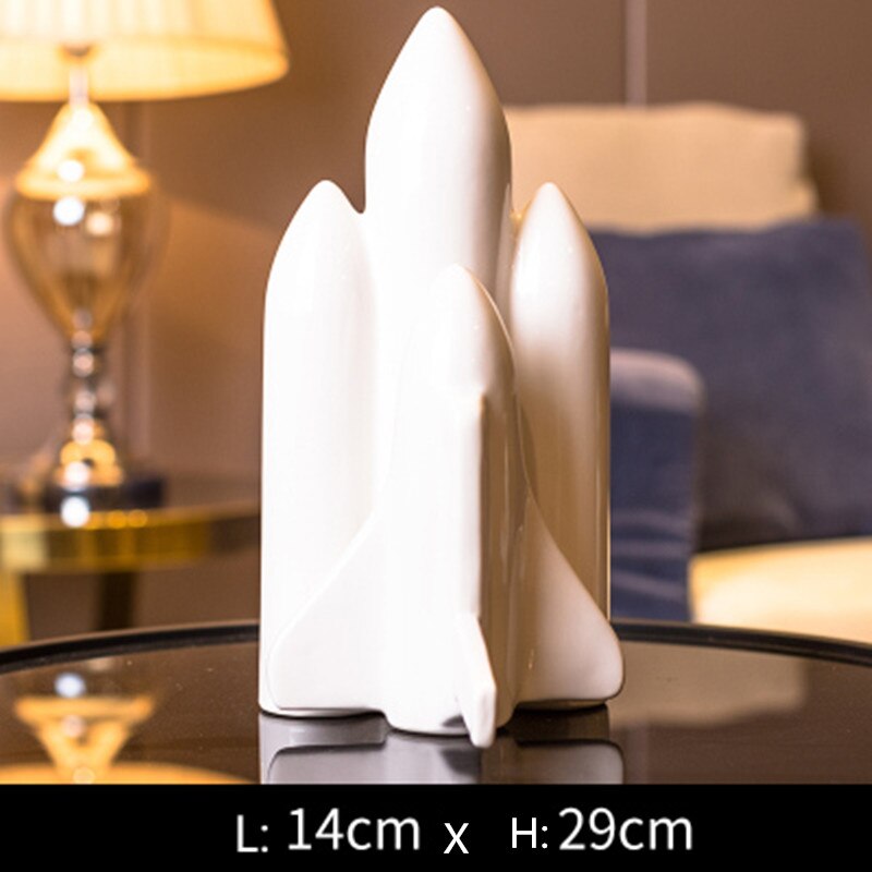 European Style Ceramics Spaceman Space Shuttle Craftwork Ornaments Desktop Decoration Office Home Furnishing Articles A2202: A