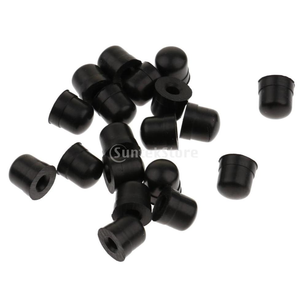 20pcs Black Silicone Trombone Slide Tips Bow Rubber End Tip Bumper For Trombone Replacement Repair Parts Accessory