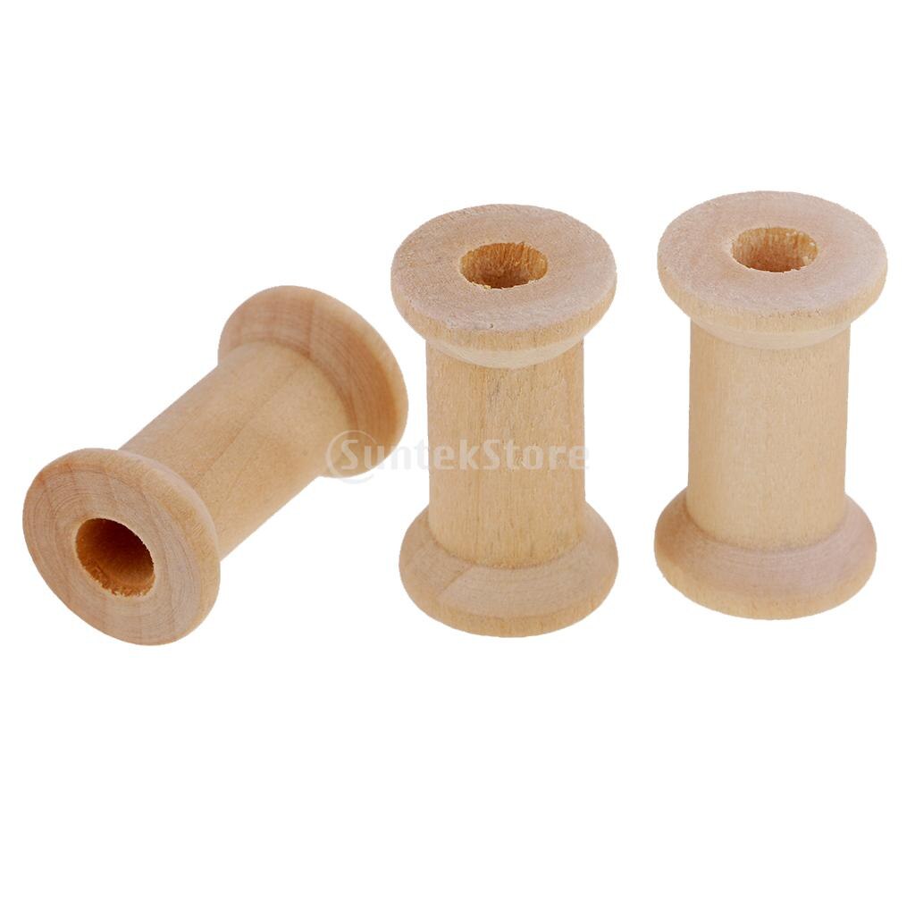 100 stück Natürliche Holz Leere Spulen für Draht Gewinde Spulen Kabel Spulen 15X13mm