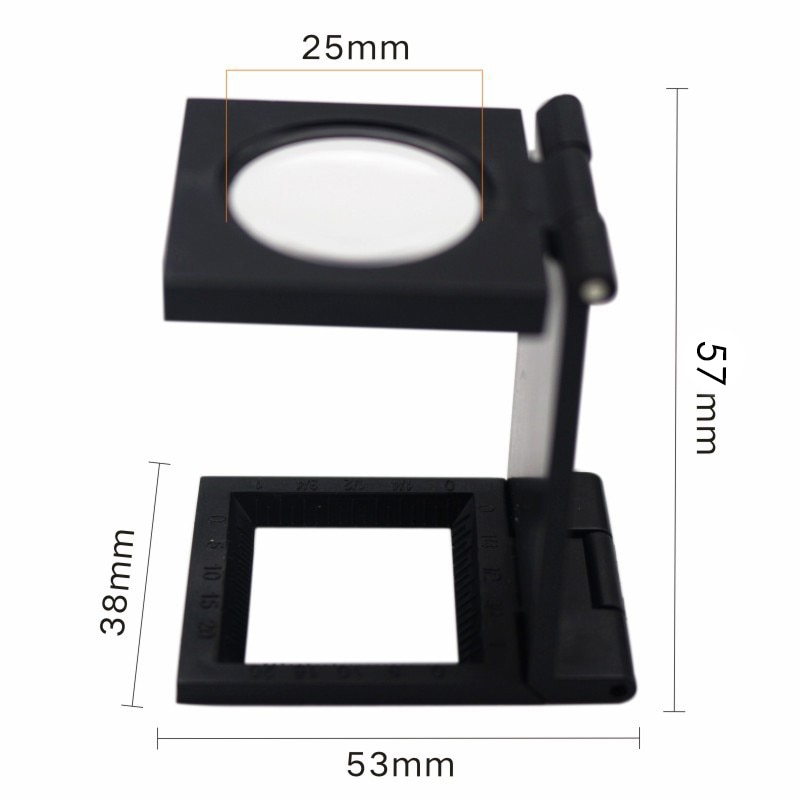10x opvouwbare vergrootglazen met schaalverdeling voor textiel optische sieraden opvouwbare microscoop vergrootglashouder met schaalverdeling