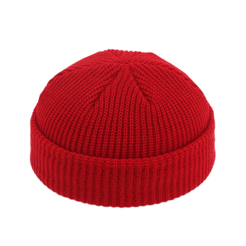 Kvinder mænd strikhue hue kalot sømandskasket manchet kantløs retro navy stil hue