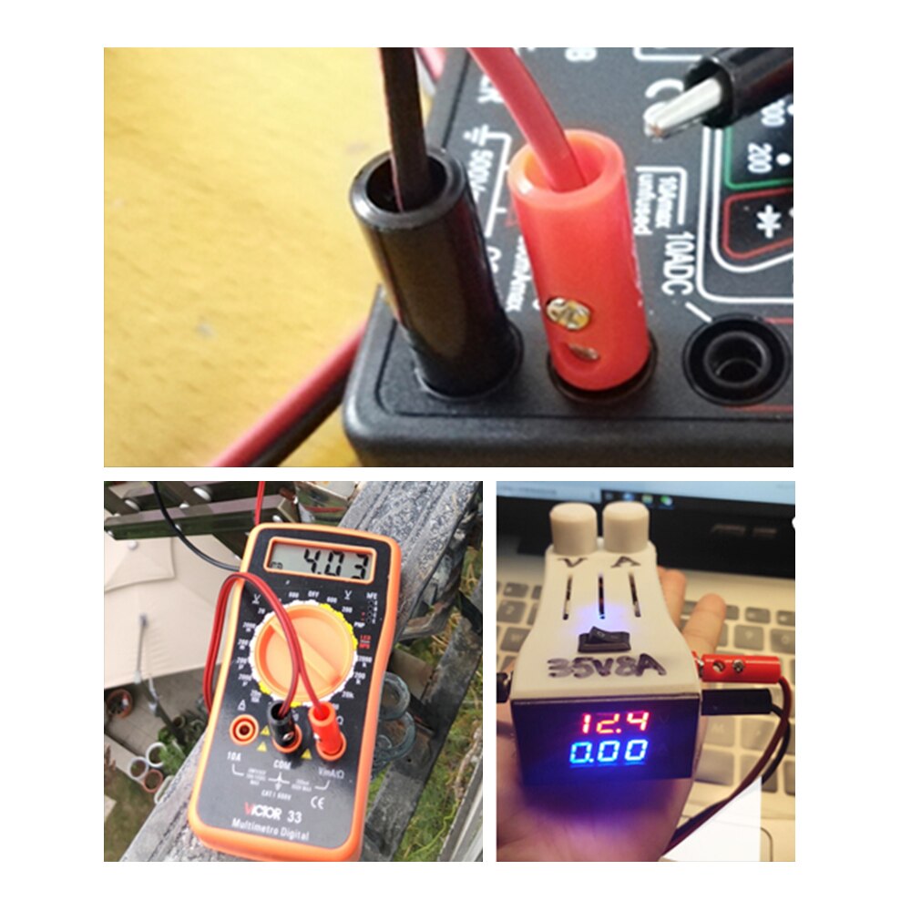 1Set Crocodile Alligator Clips 35mm Banana Plug Connector 4mm Double Ended Multimeter Wire Probe Test Electrical Lead Cable