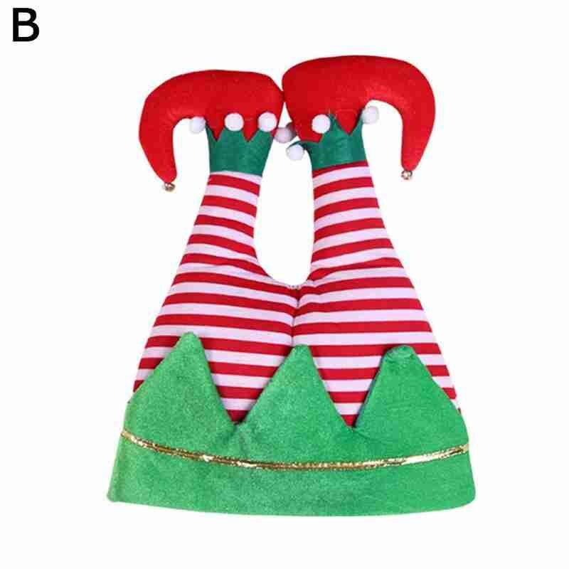 Kerst Clown Hoed Voor Thuis Bar Nieuwjaar Thema Party Gestreepte Cap Flanel Warme Lange Comfortabele Katoen Kerst Elf S8P1: B