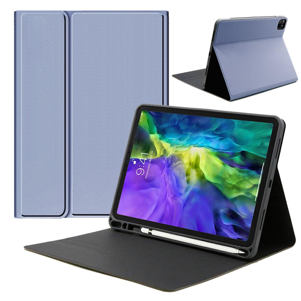 Para iPad Pro 11 pulgadas funda TPU a prueba de golpes soporte trasero con Portalápices para iPad Pro 11 con teclado Bluetooth: Purple-Only Case