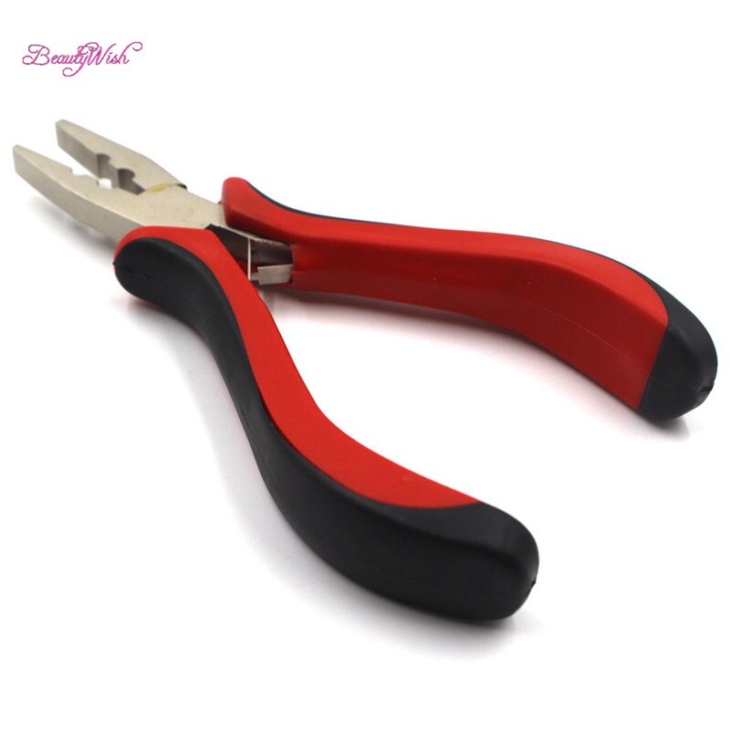 Haarverlängerung Zange 10 Stücke Gerade Kopf Mit Zwei See Mikro haar Perlen Schleife Haken Zange Spitze Ich in Schwarz und verrotten griff