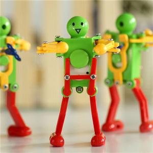 1Pc Kleurrijke Plastic Clockwork Lente Geel Groen Rood Wind Up Dansende Robot Voor Kinderen Kinderen Speelgoed