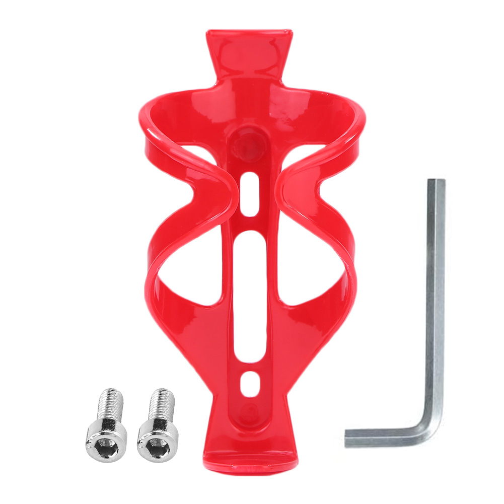 Botellero de plástico para bicicleta de montaña, soporte para vasos, equipo de ciclismo: Rojo