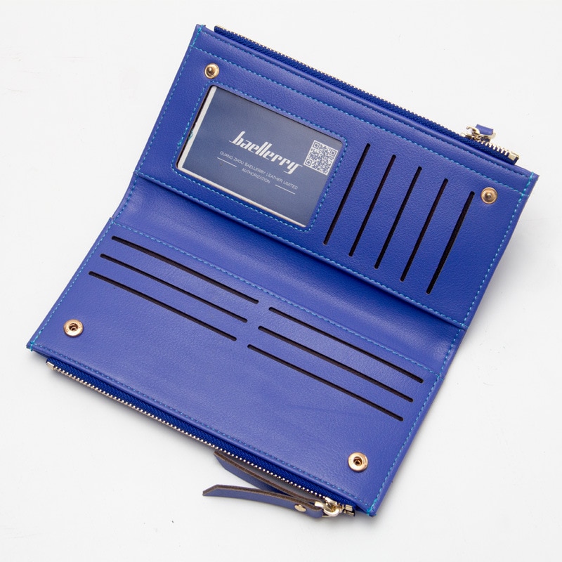 neue Lange Pu Frauen Brieftasche Kupplung frauen Geldbörse Beste Handy Brieftasche Weibliche Fall Telefon Tasche Carteira Femme: Blue