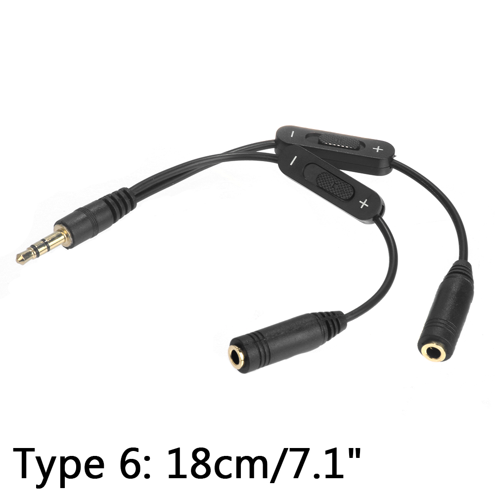 Hörlursdelare 3.5mm jack ljudkabel jack 3.5 mm hane till hane ljud aux kabel för telefon pc bil högtalare tråd aux sladd högtalare: Typ 6