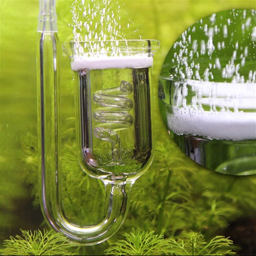 Aquarium CO2 Refiner Spiral Fish Tank Water Glass Carbon Dioxide Diffuser Regulator Diffuser Check Glass Tube