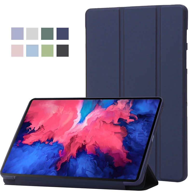 Funda para Lenovo Tab P11 Plus, Funda de 11 pulgadas con tres pliegues de cuero PU, soporte trasero suave para tableta para Lenovo Tab P11, Funda tb j616f j606f j606l