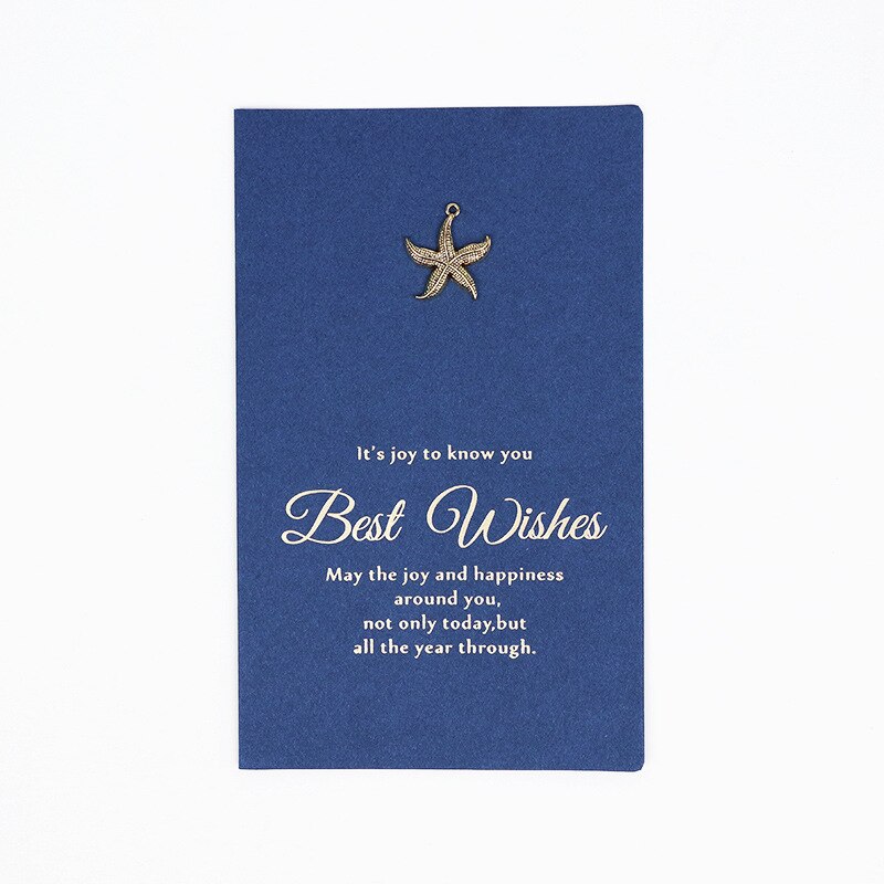 Blue vintage metal series greeting card with envelope birthday card handwritten Invitation card message card: 5