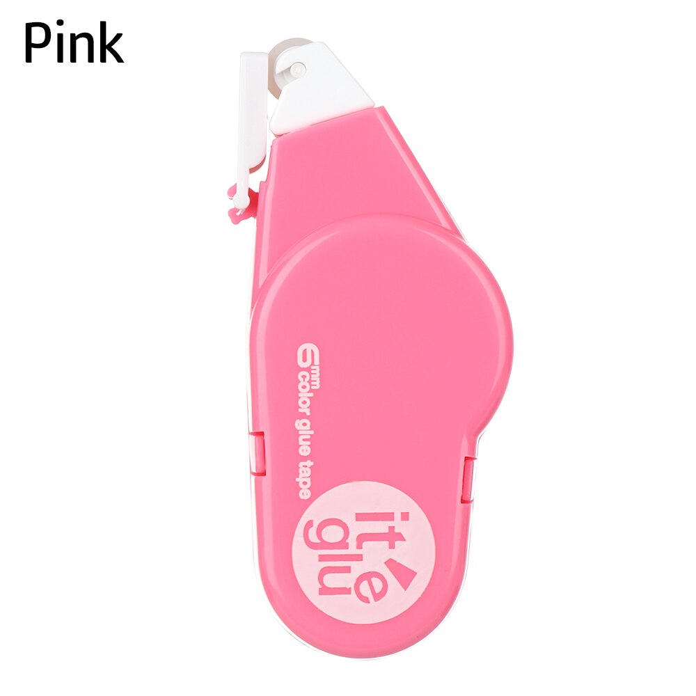 Double Sided Adhesive Dots Stick Roller Glue Tape Dispenser Sticks Adhesive Cutter Stationery Office Supply 3 Types: pink