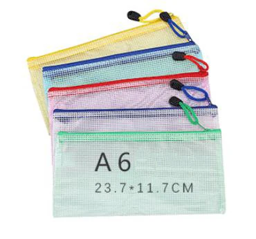 PVC Stationery Storage Bag Folder File Mesh Zipper Pouch A4 A5 A6 B4 B5 A3 B4 Document Bag File Folders School Office Supplies: light green