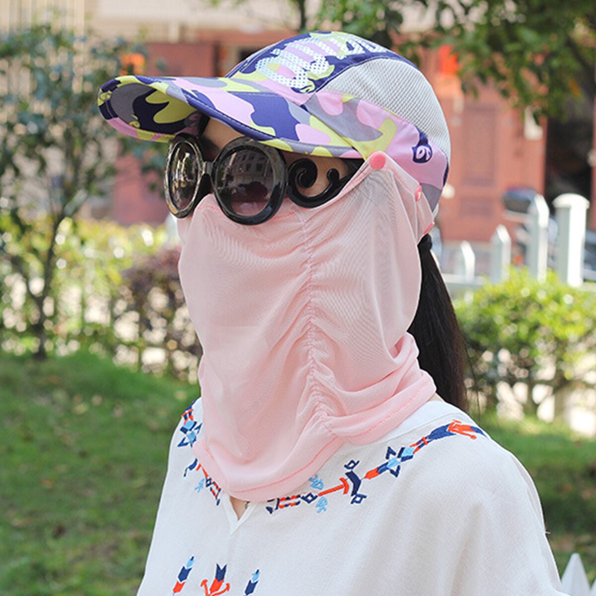 Women Foldable Sun Protect Baseball Cap With Removable Neck Faces Flap Cover Suitable For Outdoor Activity Farming Travel Hiking