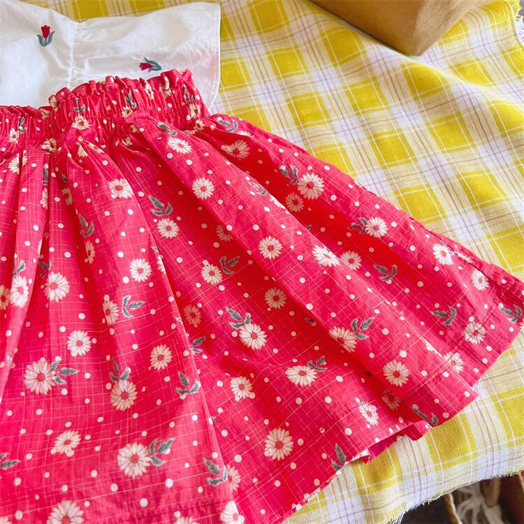 Deer jonmi 2022 Summer Baby Girls Princess gonne gonne Tutu per bambini in stile coreano con stampa floreale rossa