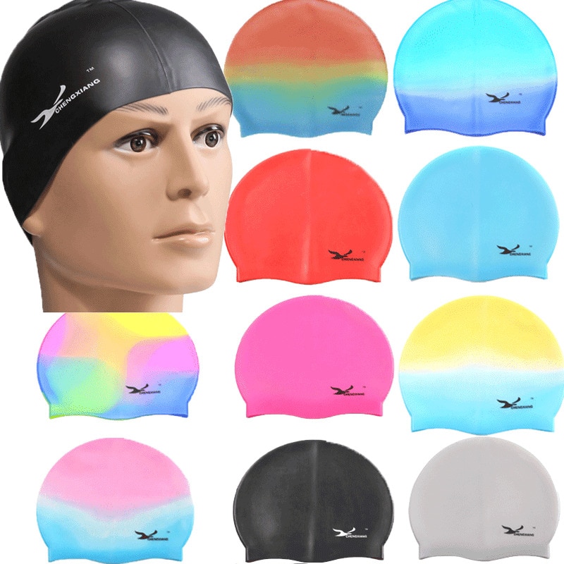 13 Styles Swimming Cap Waterproof Silicone Swim Pool Hat Adult Men Long Hair Women stretch Swimming Hats