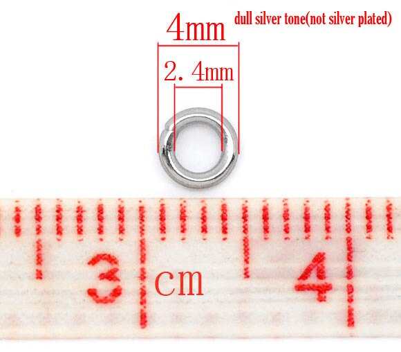 DoreenBeads 500 Stainless Steel Open Jump Rings 4mm Dia. Findings (B10268)