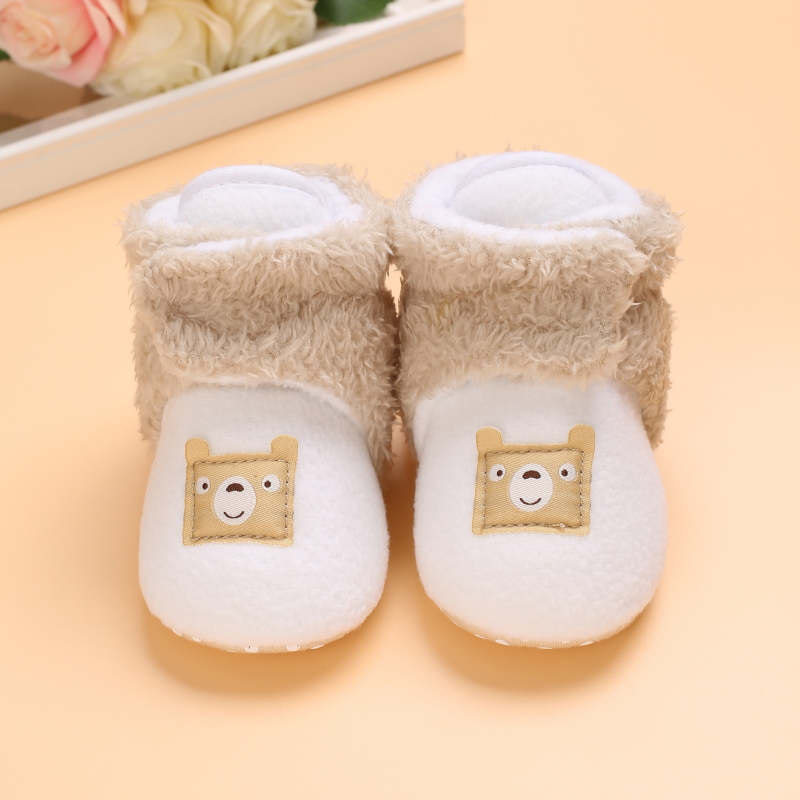 Baby Katoen Laarzen Cartoon Effen Kleur Anti-Slip Winter Warme Laarzen Winter Baby Schoenen Voor Mannen En vrouwen