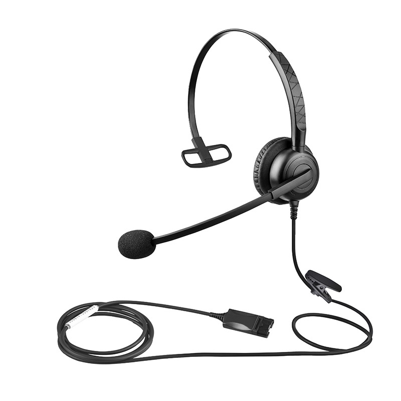B15 Wired Earphone,Noise Reduction with voice control,Call center traffic headphone,PC/Phone/Microphone headset,Single ear: black
