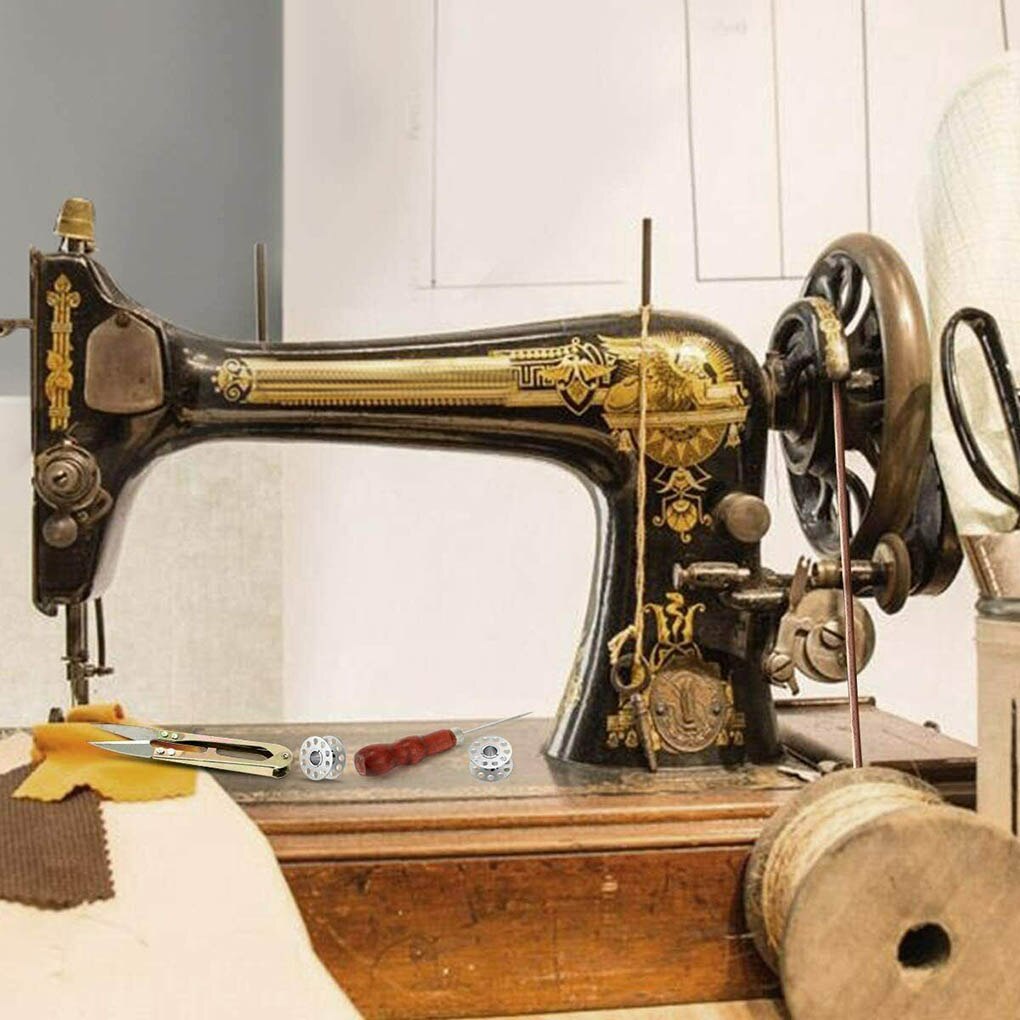 2pcs Domestic Sewing Machine Leather Belt Household Vintage Sewing Machine Treadle Belt with Hook