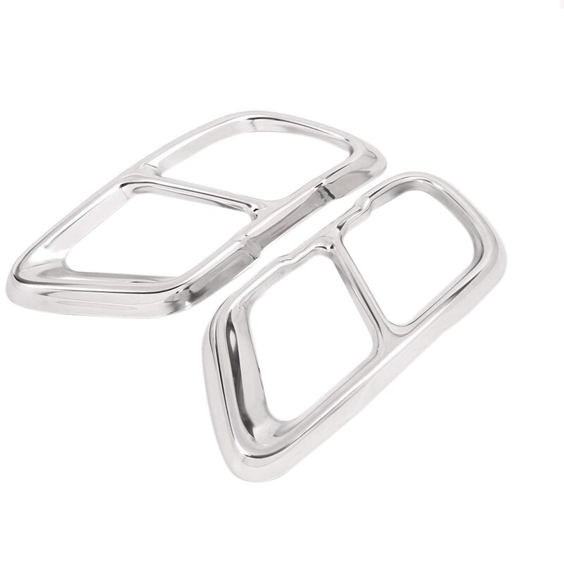Stainless Steel Car Exhaust Muffler Pipe Cover Trim Tail Pipe Cover For-BMW X5 G05 X7 G07: Silver