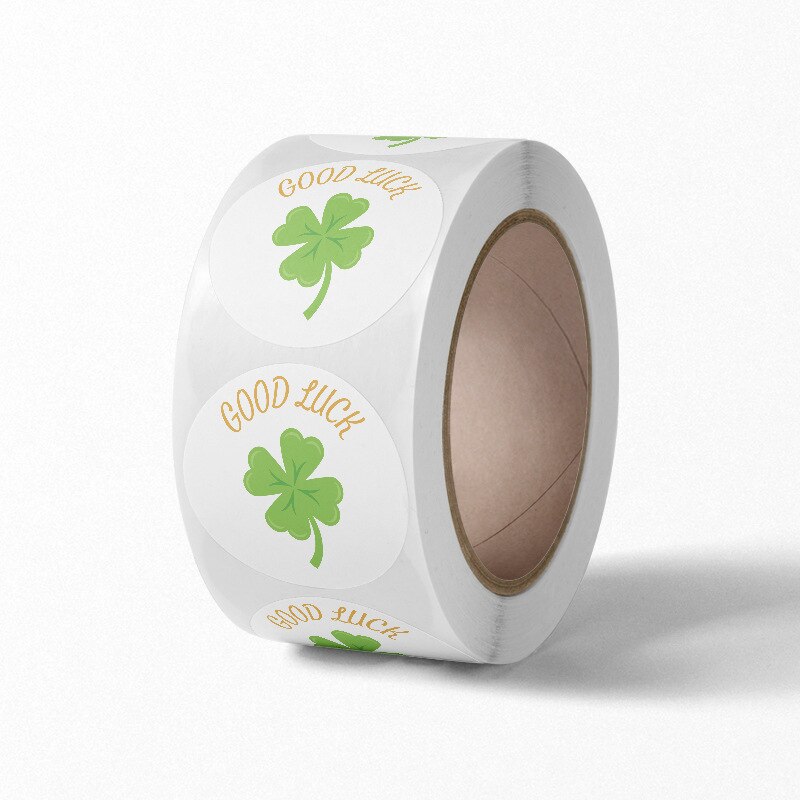 500 stück St. patricks Tag Aufkleber Shamrock Rolle Glück Dichtung Etiketten Grünen Klee Aufkleber für Party Dekorationen und Handwerk: F