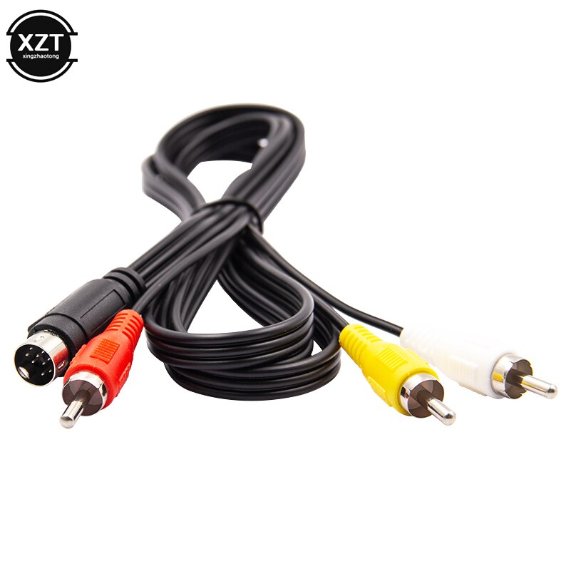 1.8M Retro-Bit Av Rca Audio Video Kabel Voor Sega Genesis 2 3 Ii Iii Aansluiting Cord 3RCA om 9 Pin Vernikkeld Plug Game Kabel: Default Title