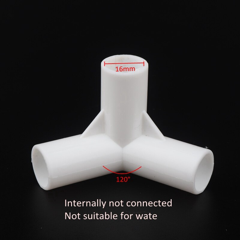 3pcs 16mm PVC Straight Elbow Tee Connector Four Way Joint 90 120 degree PVC Pipe Adapter DIY Wardrobe Tent Shoe Rack Fittings: 120 Degree