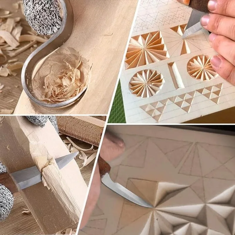 3/ 5/ 6/ 7/ 8 pcs Wood Carving Tools Chisel Woodworking Cutter Hand Tool Set Wood Carving Knife DIY Peeling Woodcarving