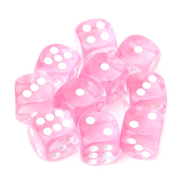 10 Pcs Zes Zijdige 15Mm Transparante Kubus Ronde Hoek Draagbare Tafel Playing Games: Roze