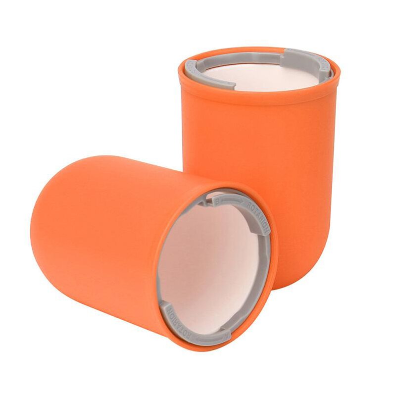 Tragbare doppelt Schicht Reise Mundwasser Tasse Umwelt Kapsel bilden Zahnbürste Zahnpasta Tassen: Orange