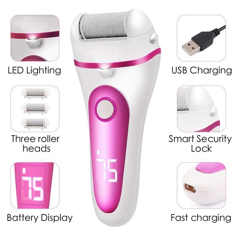 Waterdichte Usb Oplaadbare Elektrische Pedicure Gereedschap Voetverzorging Machine Eelt Remover Dode Huid Voet Bestand Hak Cleaner