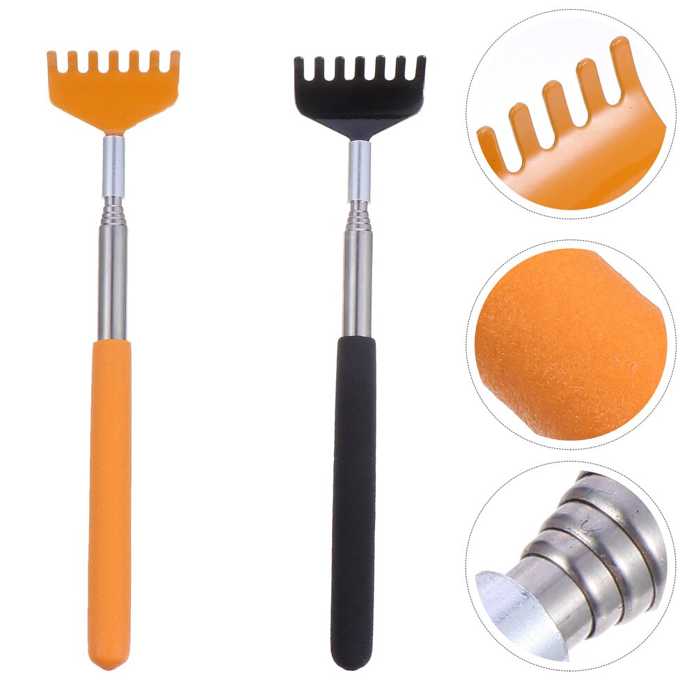 2Pcs Extendable Back Scratchers Upgraded Stainless Steel Telescoping Scratchers