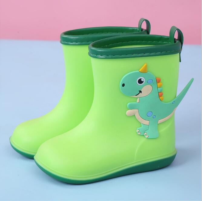 Kids Shoes Classic Children's Shoes Pvc Rubber Kids Baby Cartoon Shoes Children's Water Shoes Waterproof Rain Boots: Green / 9