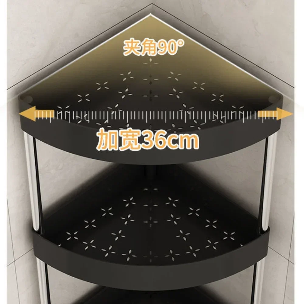 Mueble esquinero para baño, estante triangular para suelo, estante de almacenamiento multicapa, mueble para baño y cocina