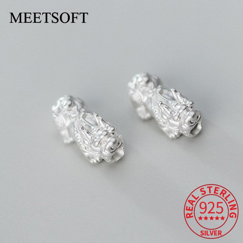 MEETSOFT modisch 999 Sterling Silber Pixiu mythisches Ebene Tiere Raum Perle Reize handgefertigt Von DIY Schmuck Zubehör