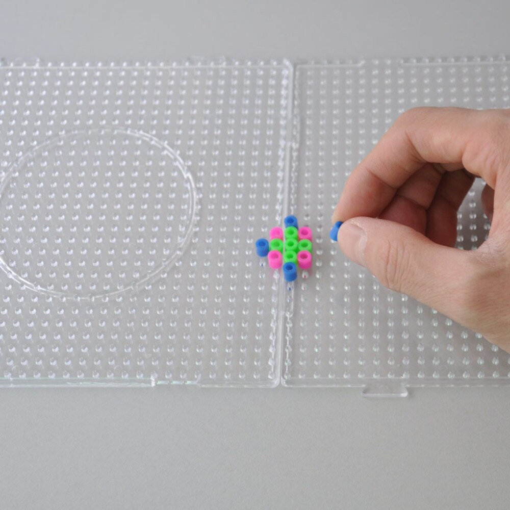 6 Pieces 5mm Large Square Fuse Beads Boards Clear Pegboards for Kids Craft Beads