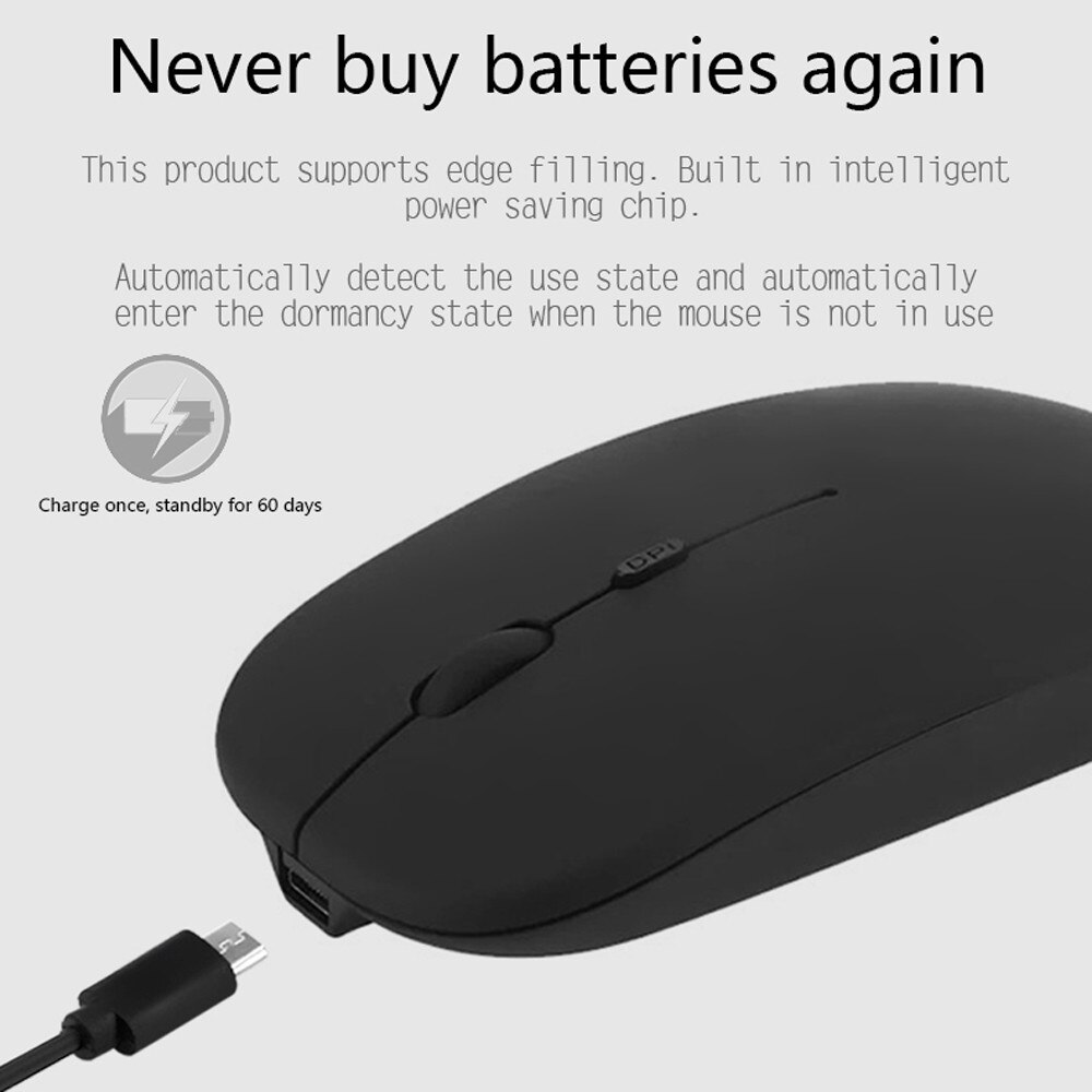 Wireless Mouse Computer 1200dpi 2.4 G Rechargeable Gaming Mouse Optical Usb Silent Button Ultra Thin Wireless Mouse For Laptop