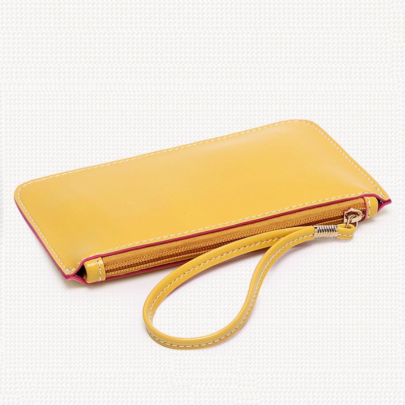 Femmes sacs Candy 5 couleur portefeuille dames téléphone enveloppe sac à main femmes sacs à main de fourre-tout PU cuir jaune embrayage