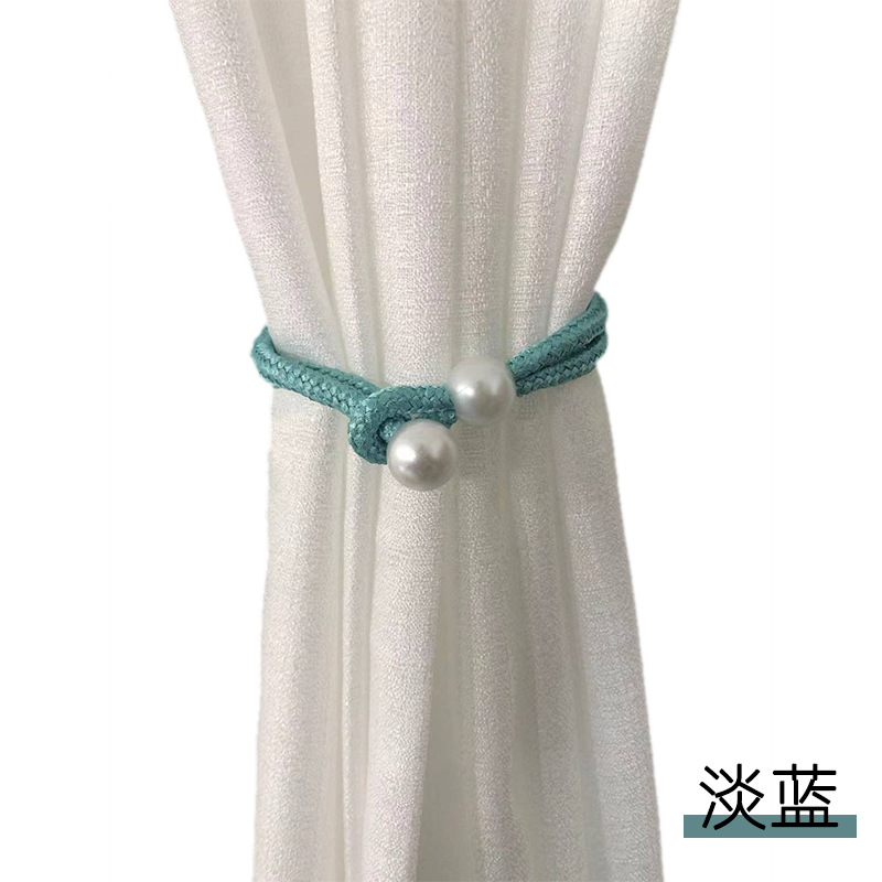 2/1 Uds. Clip de cortina de perlas pequeñas, soportes de cortina, Clips de hebilla para atar, hebilla de bola colgante, accesorios decorativos para cortina: Blanco / 30-35 cm