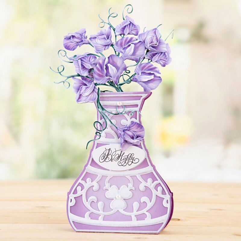 Maljakko wisteria viiniköynnös kukkia kantolaukku puita lauseita metallinleikkausmuotit itse tekemiseen scrapbooking paperikortit koriste käsitöitä